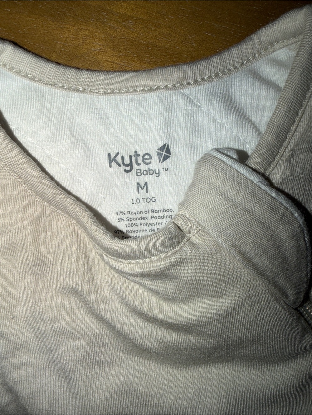 Kyte BABY 1.0 TOG Medium Sleep Sack - Oat - Picture 7 of 8